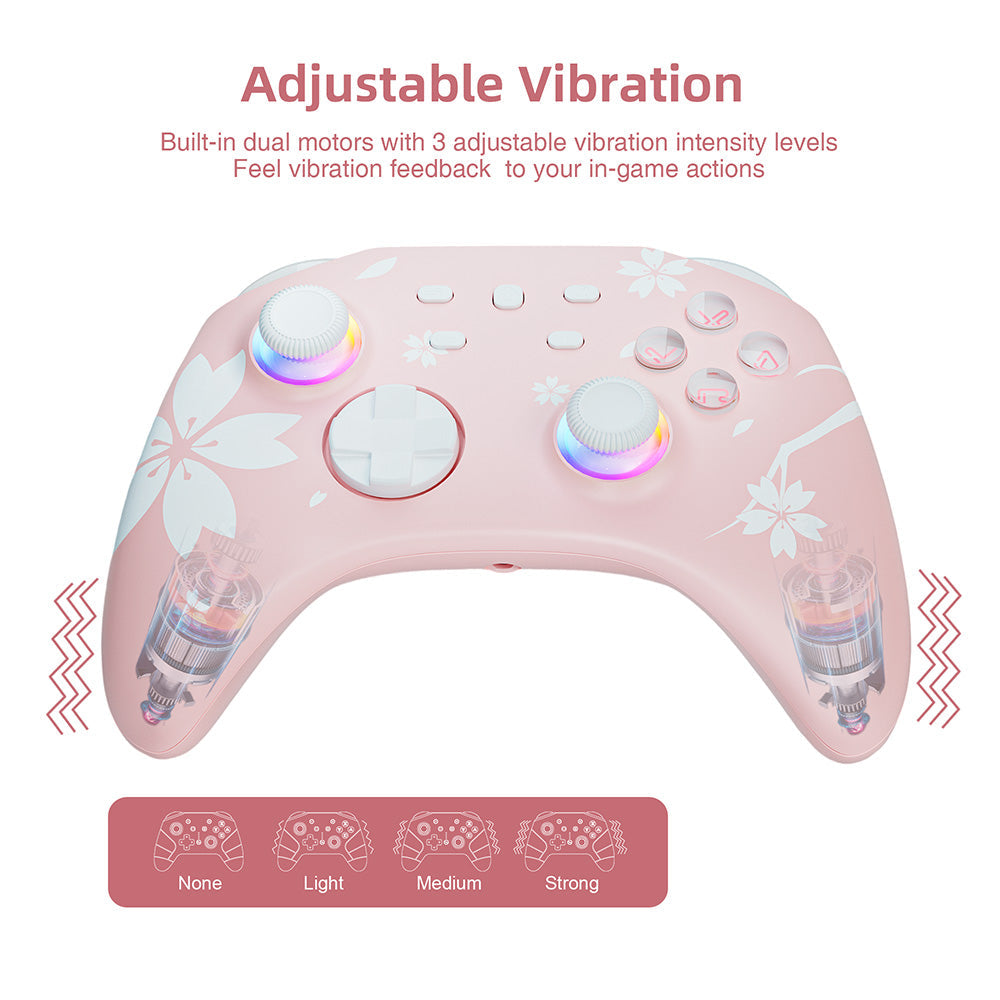 Mytrix Pro Wireless Controller Sakura Pink, Bluetooth Controller With Programmable Mytrix Pro Wireless Controller Sakura Pink, Bluetooth Controller With Programmable